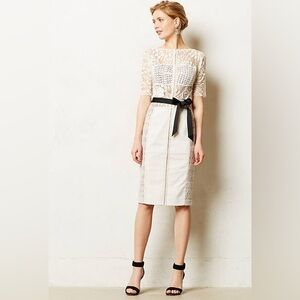 Anthropologie x Beguile by Byron Lars Carissima Sheath Dress Ivory Lace Size 6